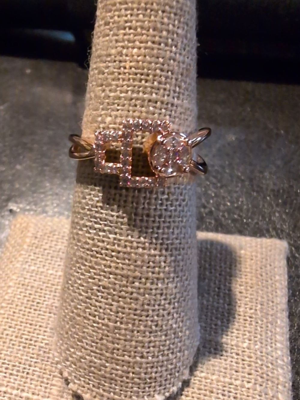 Elegant Rose Gold Plated CZ Ring